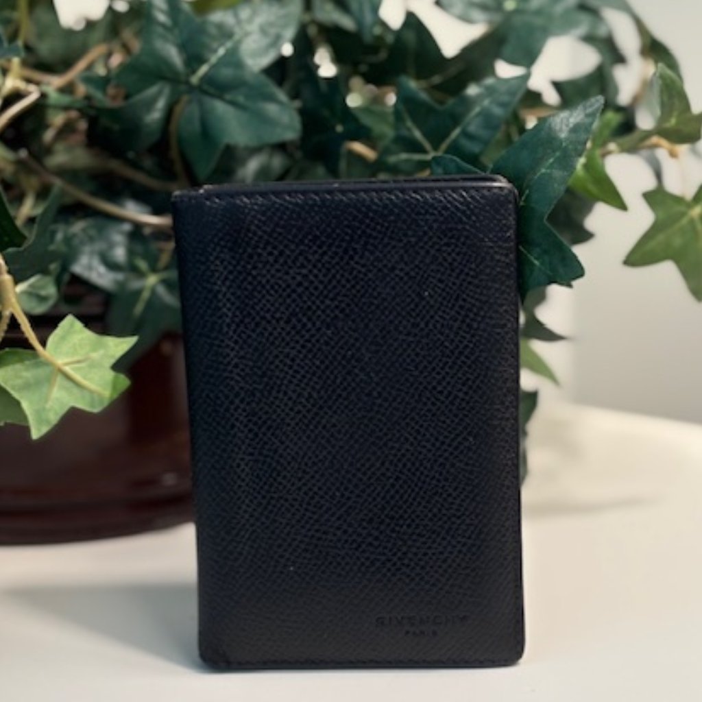 Givenchy Grained Calfskin Bifold Card Holder Black